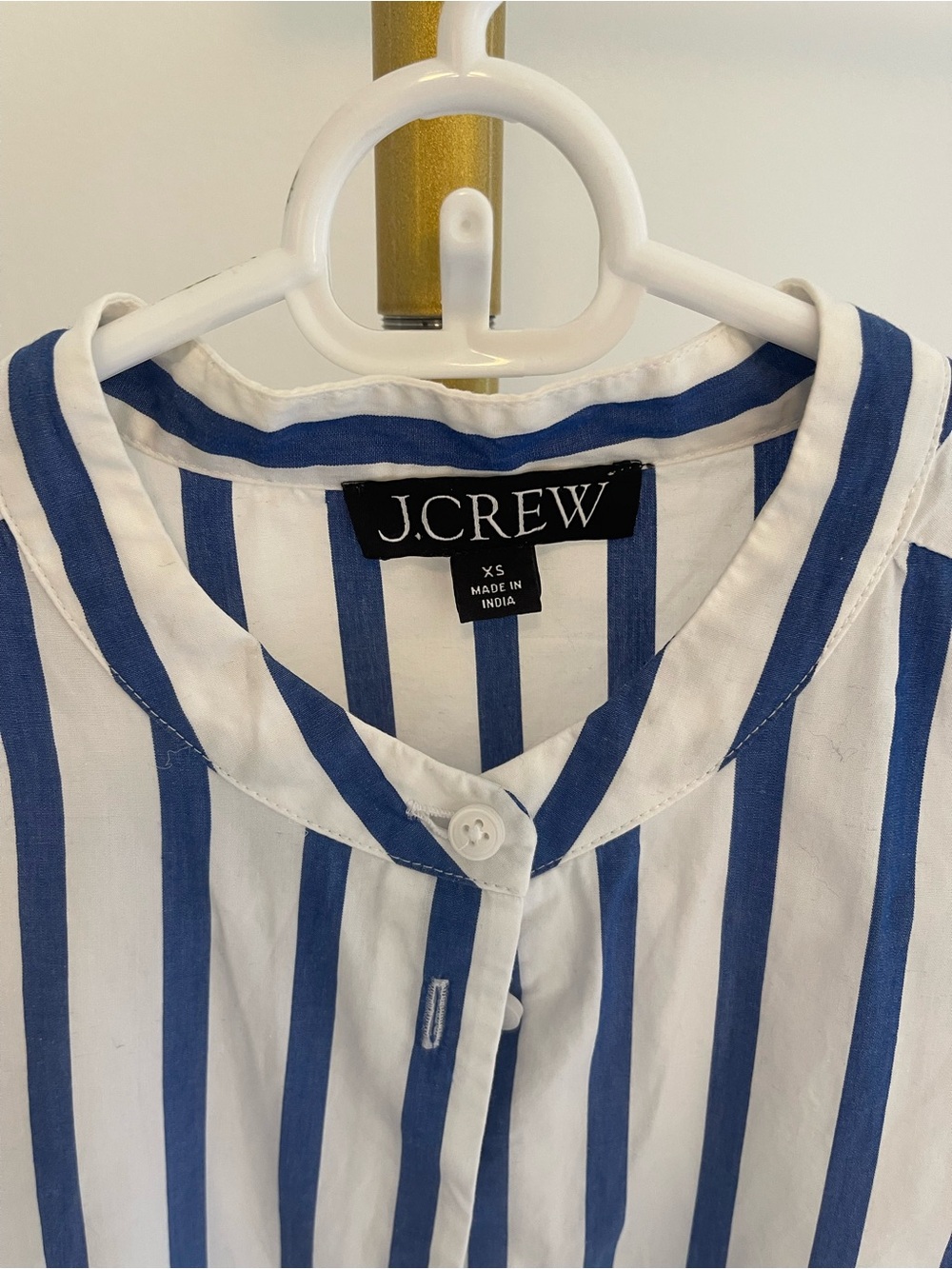 J.Crew White & Blue Vertical Stripe Button-Down Shirt